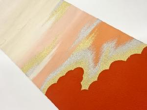 未使用品　綴れ雲模様織出し名古屋帯